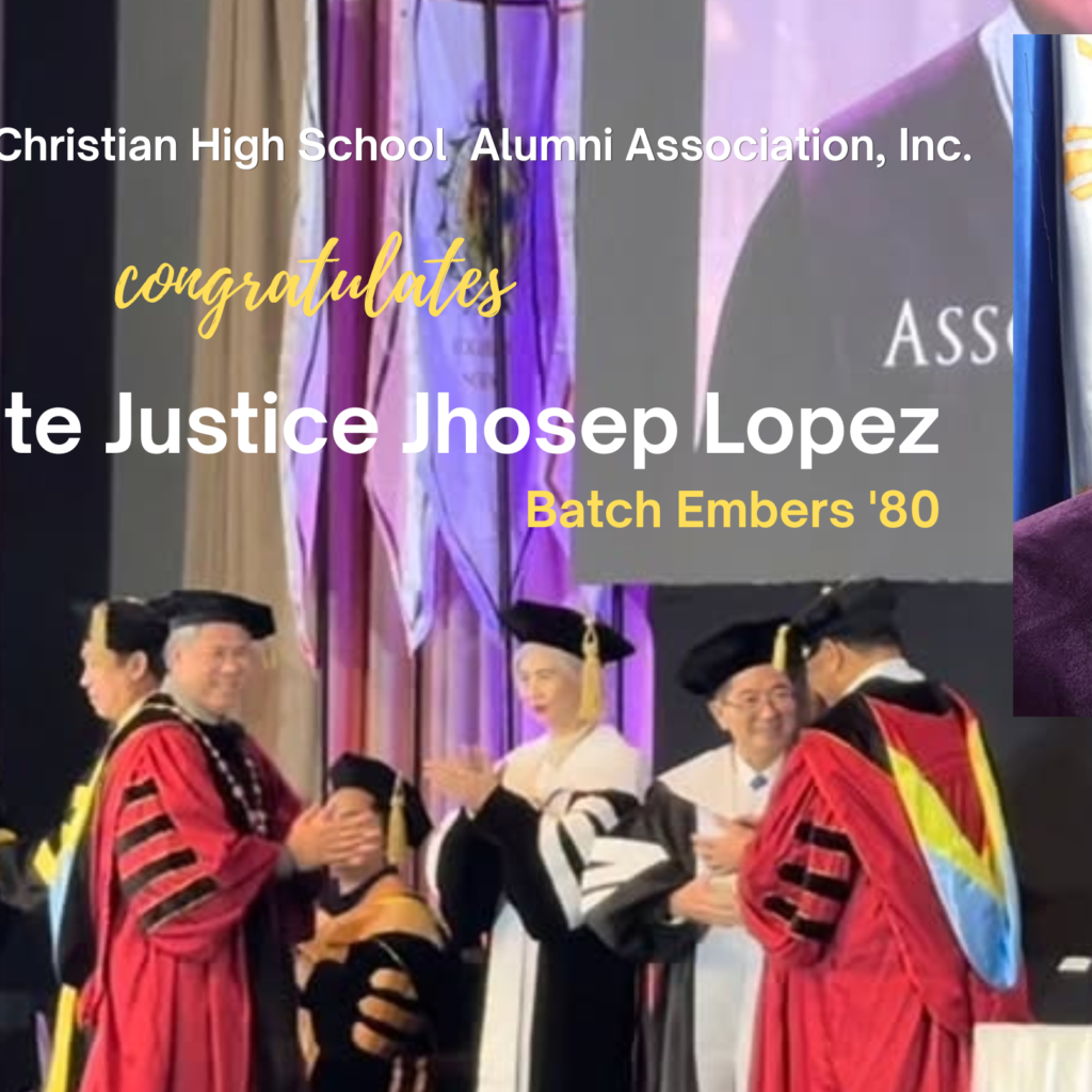 Honoring Excellence: Associate Justice Jhosep Lopez, Batch Embers ’80